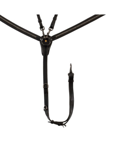 LEATHER BLACK CLINCHER BREASTPLATE WITH REMOVABLE MARTINGALE