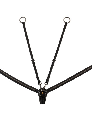 LEATHER BLACK CLINCHER BREASTPLATE WITH REMOVABLE MARTINGALE