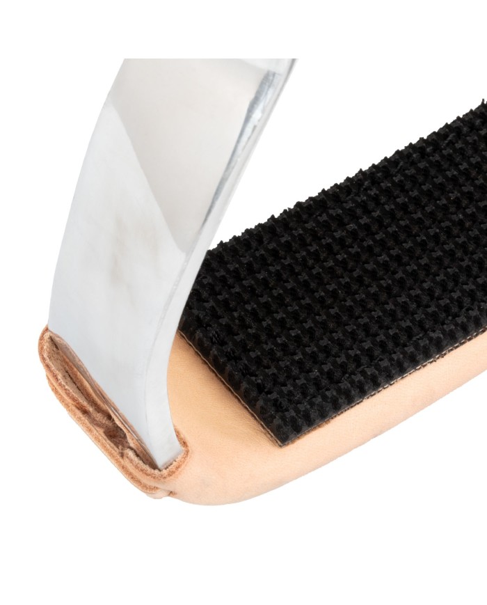 BARREL WESTERN STIRRUPS W/COVERED BENCH