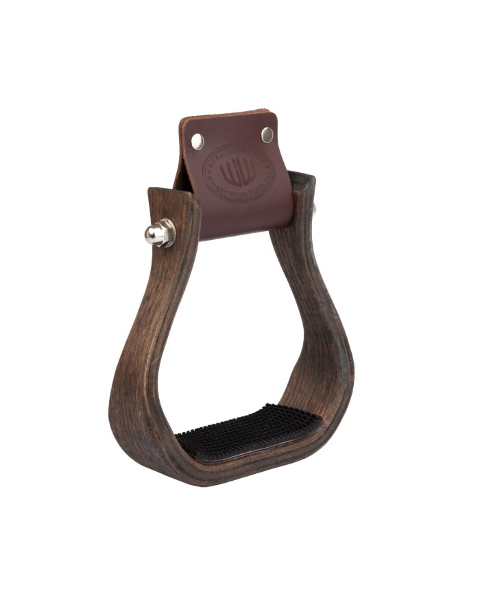 WESTERN WOODEN STIRRUPS WITH NON-SLIP TREADS