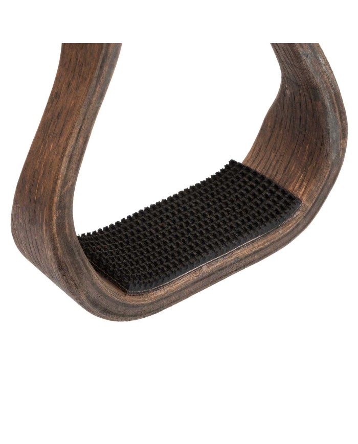 WESTERN WOODEN STIRRUPS WITH NON-SLIP TREADS