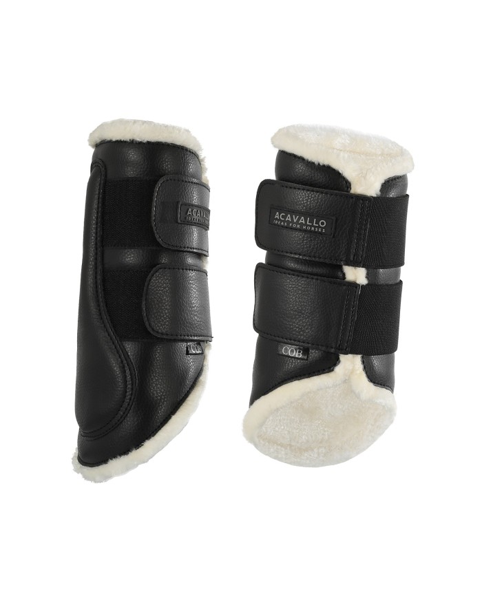 ECO-LEATHER FRONT BRUSHING HORSE BOOTS W/DOUBLE FASTENING