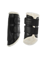ECO-LEATHER FRONT BRUSHING HORSE BOOTS W/DOUBLE FASTENING