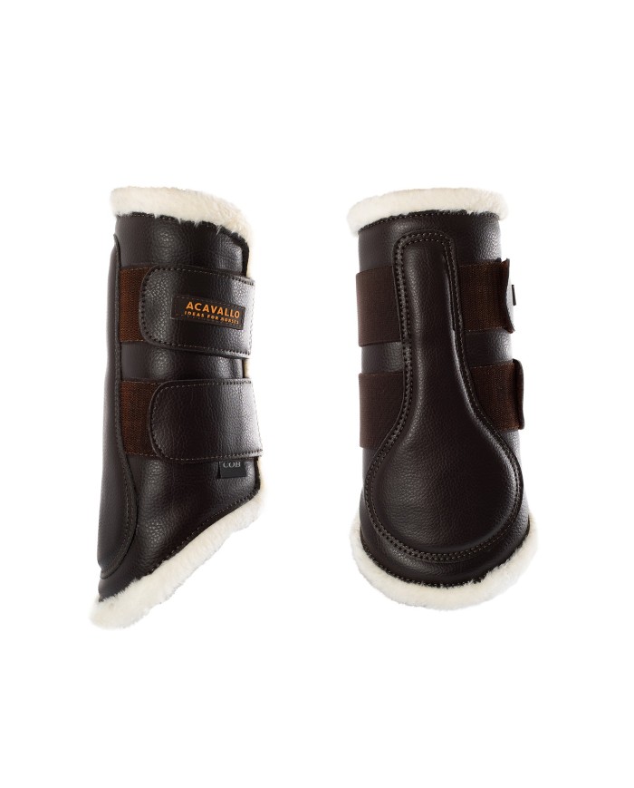 ECO-LEATHER FRONT BRUSHING HORSE BOOTS W/DOUBLE FASTENING