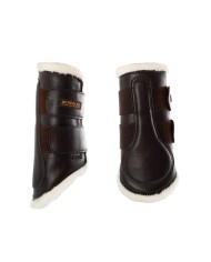 ECO-LEATHER FRONT BRUSHING HORSE BOOTS W/DOUBLE FASTENING