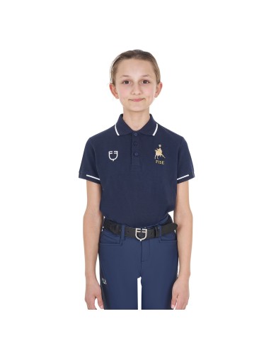 KID S COTTON PIQUET POLO SHIRT SS BUTTONS EQUESTROxFISE