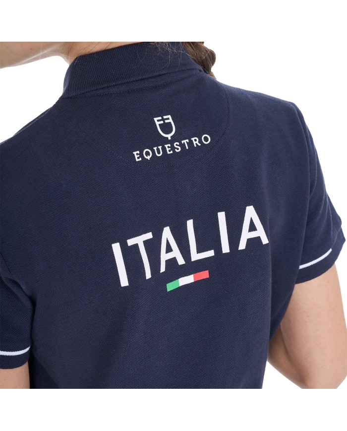 KID S COTTON PIQUET POLO SHIRT SS BUTTONS EQUESTROxFISE