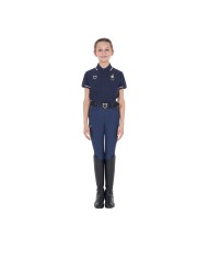 KID S COTTON PIQUET POLO SHIRT SS BUTTONS EQUESTROxFISE