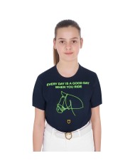 GIRL S FLUO PRINT COTTON T-SHIRT