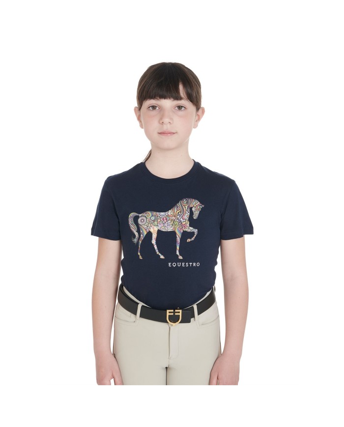 T-SHIRT BIMBO/A CAVALLINO