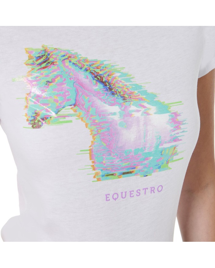 WOMEN S INTERFERENCE HORSE PRINT COTTON T-SHIRT