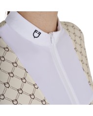 WOMEN S COMPETITION MONOGRAM PRINT POLO SHIRT LS ZIP