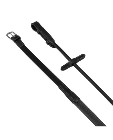 ROLLED LEATHER DOTTED RUBBER REINS 5/8”