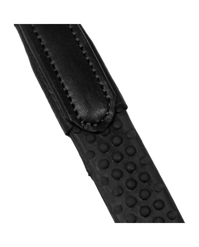 ROLLED LEATHER DOTTED RUBBER REINS 5/8”