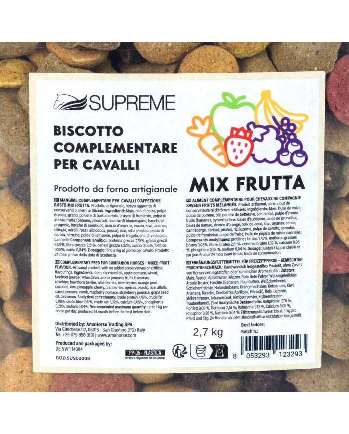 BISCOTTI PER CAVALLI MIX DI FRUTTA 2,7 KG