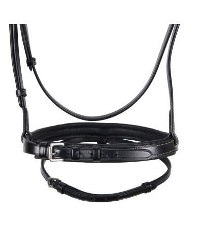 Testiera inglese in cuoio con ricami Testiera inglese in cuoio con ricami