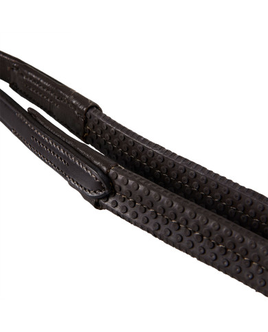 Testiera inglese in cuoio con ricami Testiera inglese in cuoio con ricami