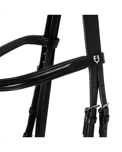 Testiera inglese in cuoio e redini in gomma Testiera inglese in cuoio e redini in gomma