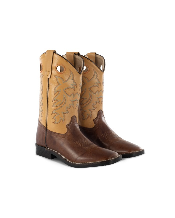 STIVALI WESTERN BIMBO MODELLO SQUARE BROWN\COGNAC
