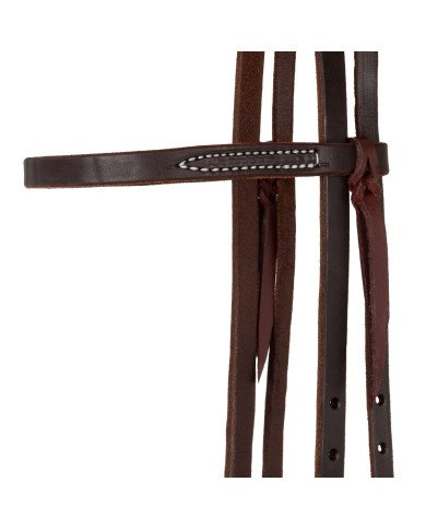 BROWBAND BLACK STEEL BUCKLE OILED WESTERN BRIDLE