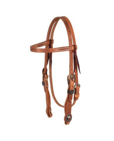 COPPER FLORAL BUCKLE WITH CROSS CONCHO WESTERN BRIDLE