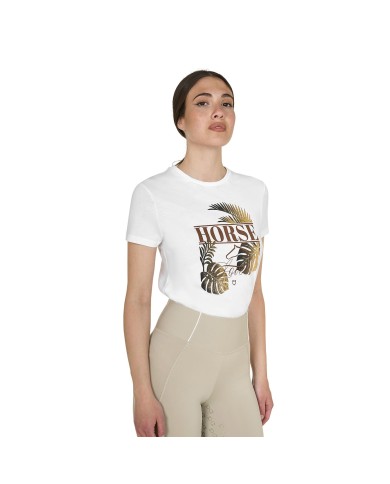 WOMEN S HORSE PALM COTTON T-SHIRT