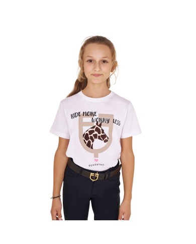 GIRL S RIDE MORE WORRY LESS COTTON T-SHIRT