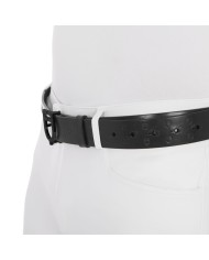 LEATHER LOGO BELT WITH BLACK LOGOED BUCKLE
