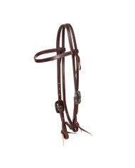 TESTIERA IN CUOIO GRASSO DA 5/8 DOUBLE BUCKLE CON FIBBIA FEATHER