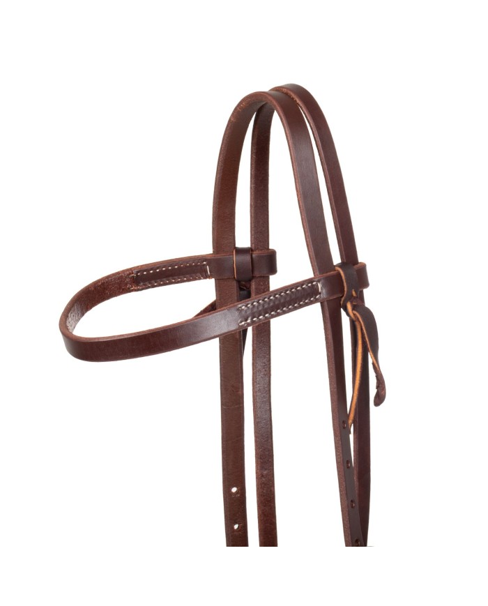 TESTIERA IN CUOIO GRASSO DA 5/8 DOUBLE BUCKLE CON FIBBIA FEATHER