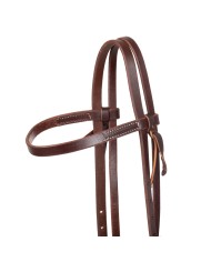TESTIERA IN CUOIO GRASSO DA 5/8 DOUBLE BUCKLE CON FIBBIA FEATHER
