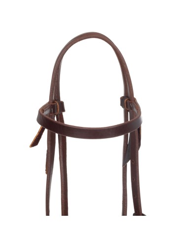 TESTIERA IN CUOIO GRASSO DA 5/8 DOUBLE BUCKLE CON FIBBIA FEATHER