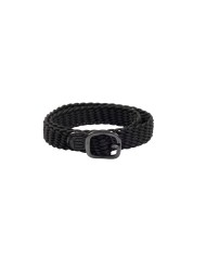 HS SPUR STRAPS PERLON BLACK 45CM W.BUCKLE STEEL CHR.PL.