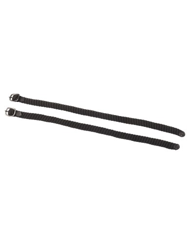 HS SPUR STRAPS PERLON BLACK 45CM W.BUCKLE STEEL CHR.PL.