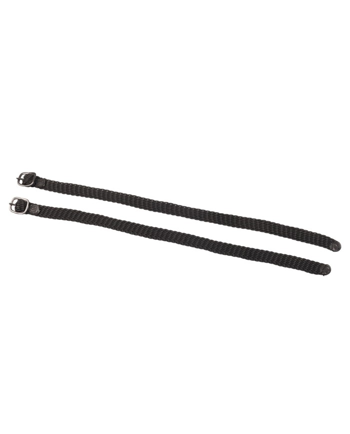 HS SPUR STRAPS PERLON BLACK 45CM W.BUCKLE STEEL CHR.PL.