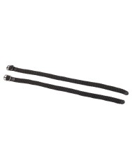 HS SPUR STRAPS PERLON BLACK 45CM W.BUCKLE STEEL CHR.PL.