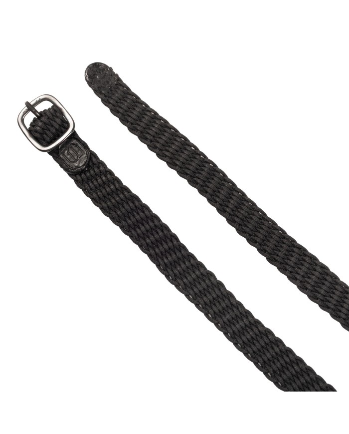 HS SPUR STRAPS PERLON BLACK 45CM W.BUCKLE STEEL CHR.PL.