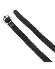 HS SPUR STRAPS PERLON BLACK 45CM W.BUCKLE STEEL CHR.PL.