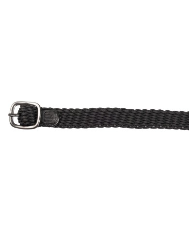 HS SPUR STRAPS PERLON BLACK 45CM W.BUCKLE STEEL CHR.PL.