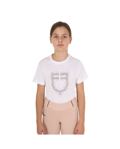 GIRL S PINK DIAMOND LOGO COTTON T-SHIRT