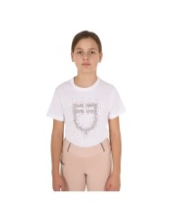 GIRL S PINK DIAMOND LOGO COTTON T-SHIRT