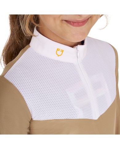 GIRL COMPETITION LS ZIP SHIRT 1/2 MESH