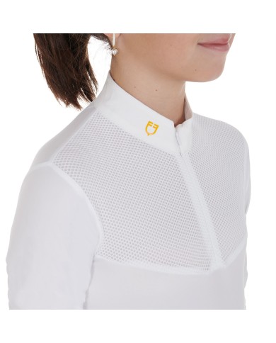 GIRL COMPETITION LS ZIP SHIRT 1/2 MESH