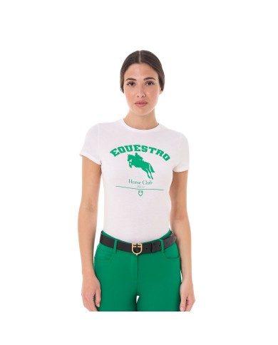 WOMEN S EQUESTRO JUMPING HORSE CLUB COTTON T-SHIRT