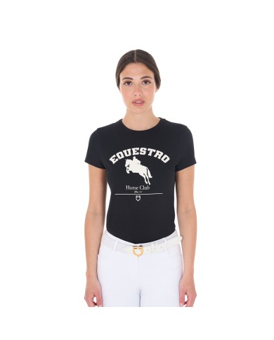 WOMEN S EQUESTRO JUMPING HORSE CLUB COTTON T-SHIRT