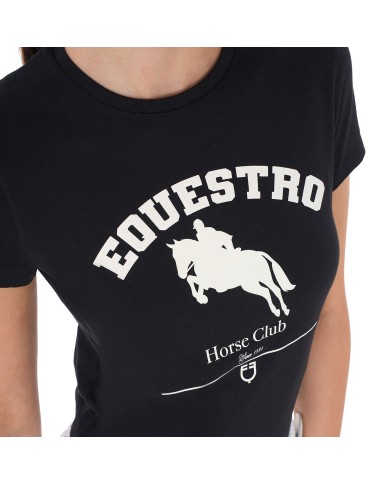 WOMEN S EQUESTRO JUMPING HORSE CLUB COTTON T-SHIRT