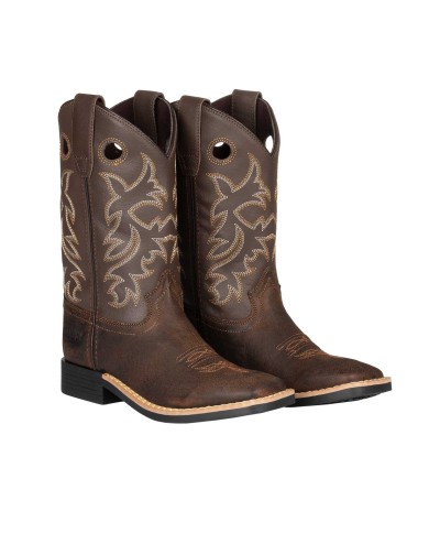 STIVALI WESTERN BIMBO MODELLO SQUARE BROWN\CHOCO
