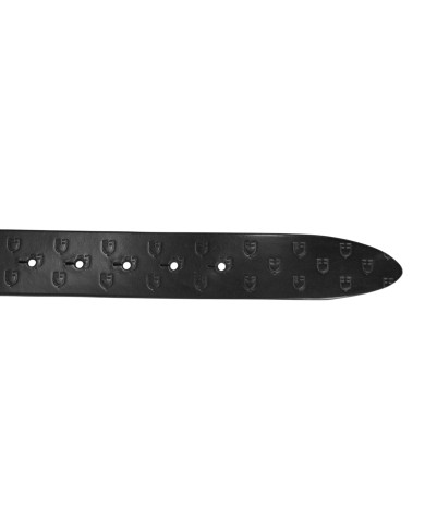 LEATHER BELT WITH ROSEGOLD LOGO BUCKLE
