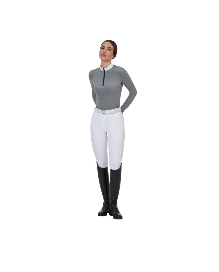 WOMEN S COMPETITION RIDERTECHNOLOGY LS POLO SHIRT WITH ZIP