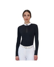 WOMEN S COMPETITION RIDERTECHNOLOGY LS POLO SHIRT WITH ZIP